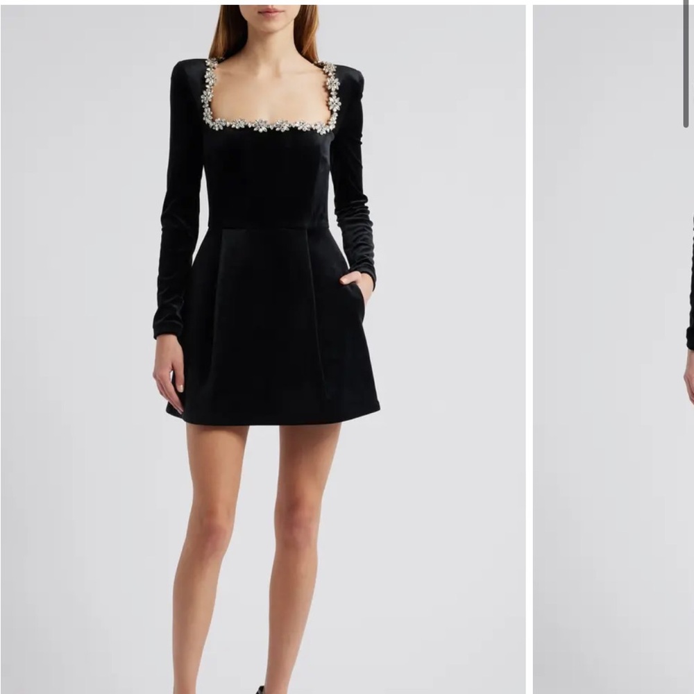 NADINE MERABI Black Long Sleeve Dress
